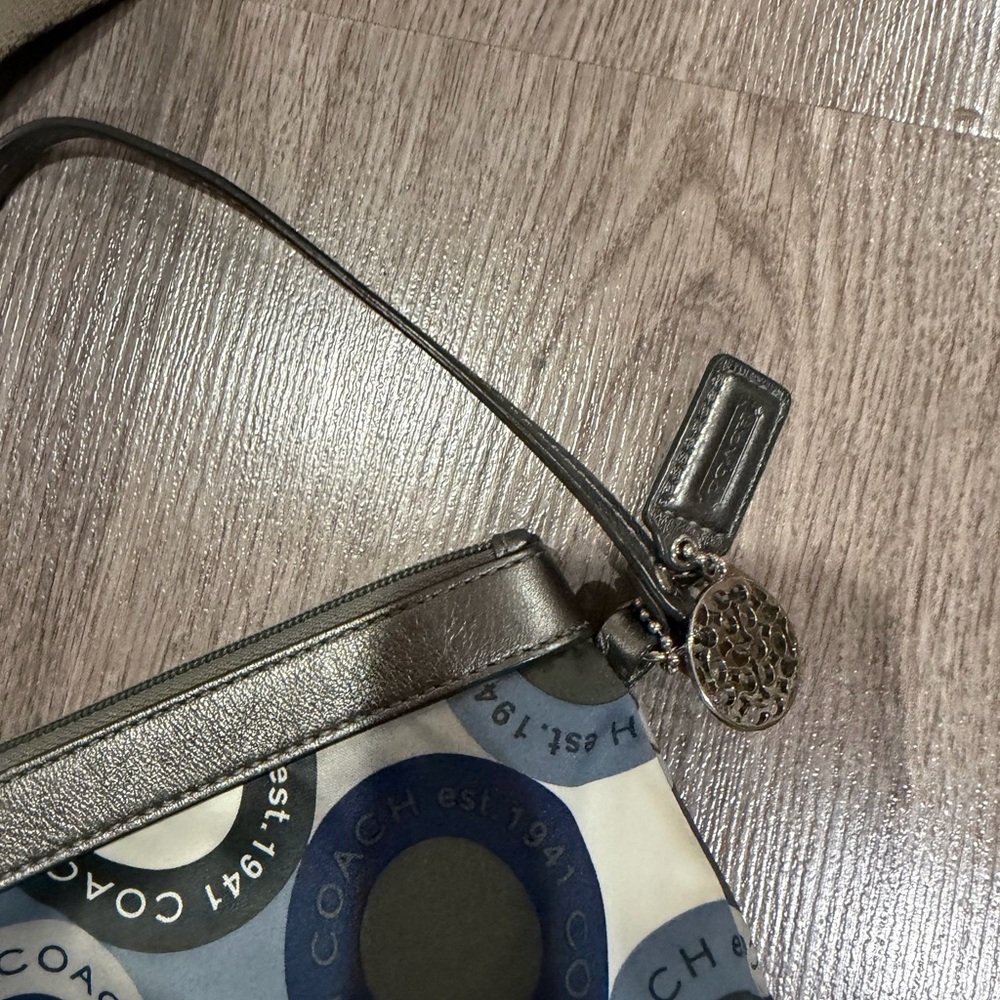 Coach Blue And Gray Circle Pattern Crossbody Bag - image 4